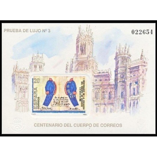 España Spain Prueba de lujo 18 1988 Centenario Cuerpo de Correos España Spain Prueba de lujo 18 1988 Centenario Cuerpo de Correos