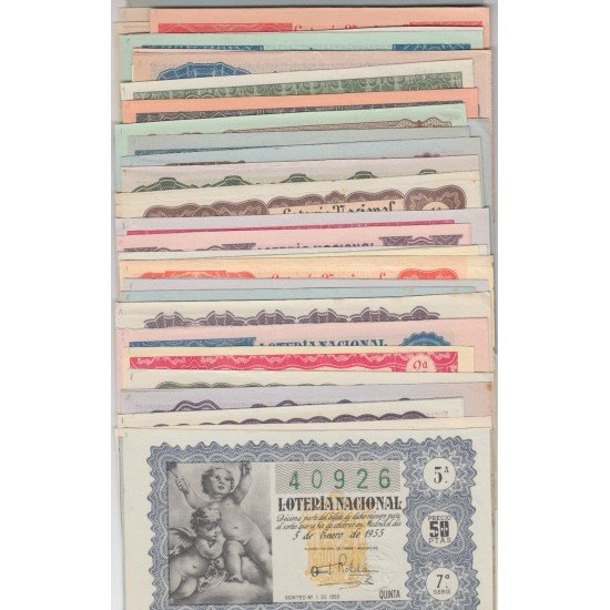 España Spain Lotería décimos año completo 1955 España Spain Lotería décimos año completo 1955
