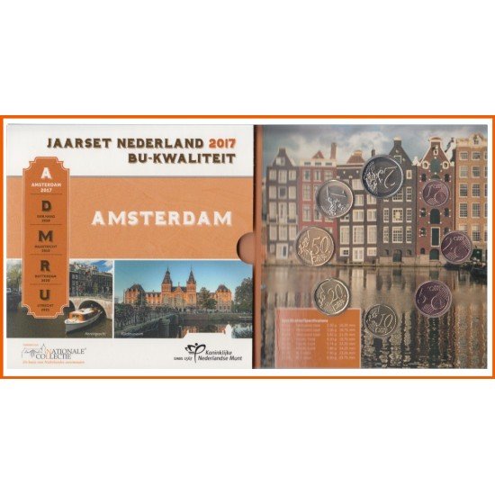 Holanda 2017 Cartera Oficial Monedas € euros BU Set Amsterdam Holanda 2017 Cartera Oficial Monedas € euros BU Set Amsterdam