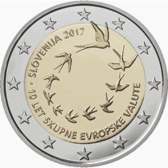 Eslovenia 2017 2 € euros conmemorativos Av del euro en Eslovenia