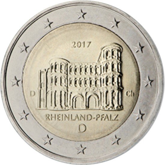 Alemania 2017 2 € euros conmemorativos Renania-Palatinado Porta Nigra ( 5 monedas ) Alemania 2017 2 € euros conmemorativos Renania-Palatinado Porta Nigra ( 5 monedas )
