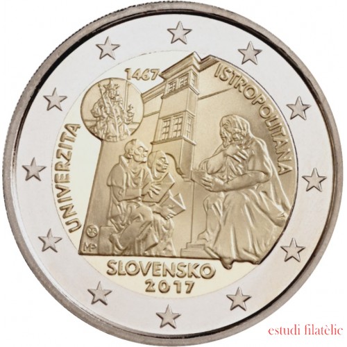 Eslovaquia 2017 2 € euros conmemorativos Universidad Istropolitana