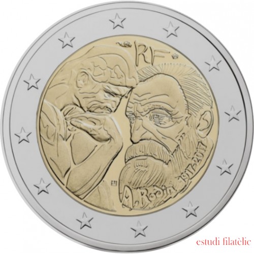 Francia 2017 2 € euros conmemorativos Auguste Rodin