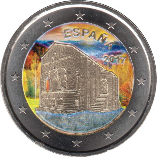 España 2017 2 € euros conmemorativos Color 2017 UNESCO Sta María del Naranco Asturias España 2017 2 € euros conmemorativos Color 2017 UNESCO Sta María del Naranco Asturias