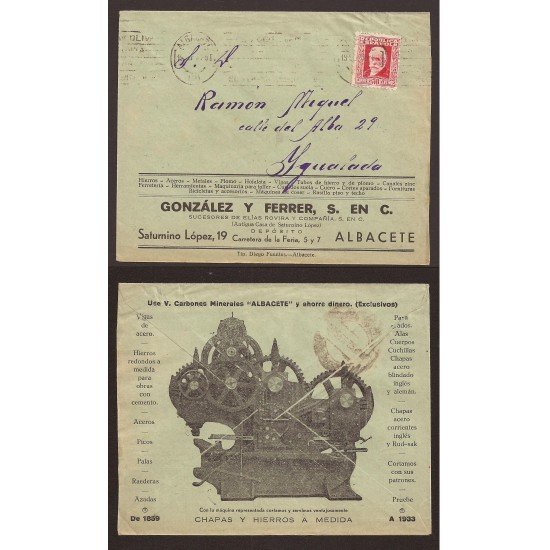 ESPAÑA CARTA ILUSTRADA CHAPAS Y HIERROS A MEDIDA IGUALADA ESPAÑA CARTA ILUSTRADA CHAPAS Y HIERROS A MEDIDA IGUALADA
