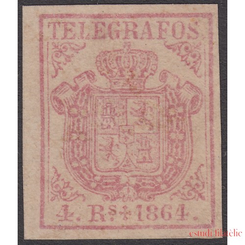 España Spain Telégrafos 2 1864 Escudo de España  MNH 