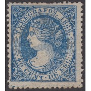España Spain Telégrafos 14 1866  Isabel II MNH 