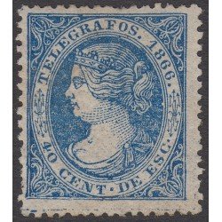 España Spain Telégrafos 14 1866 Isabel II MNH España Spain Telégrafos 14 1866 Isabel II MNH