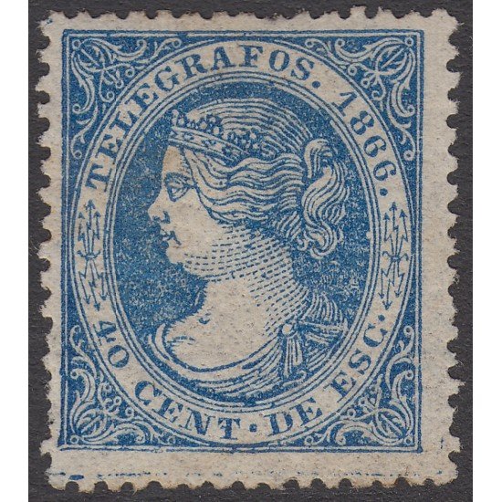 España Spain Telégrafos 14 1866 Isabel II MNH España Spain Telégrafos 14 1866 Isabel II MNH