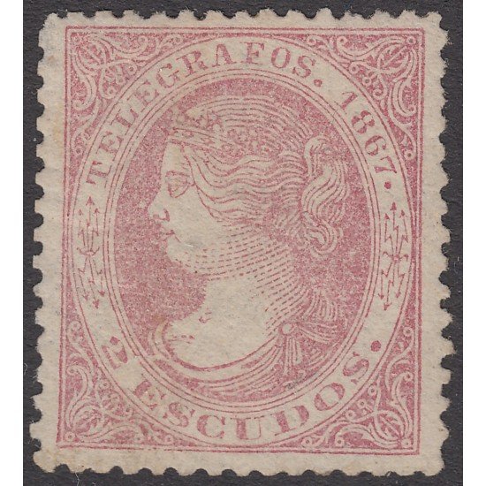 España Spain Telégrafos 20 1867 Isabel II MH España Spain Telégrafos 20 1867 Isabel II MH