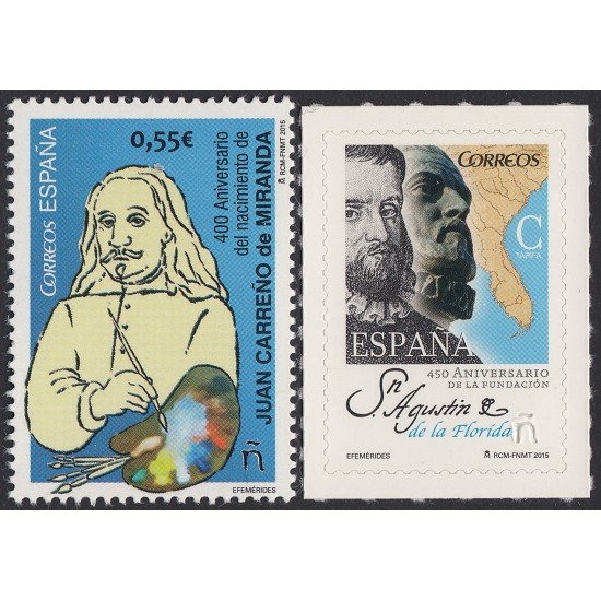 España Spain 4991/92 2015 Efemérides MNH Tarifa C