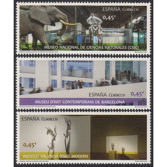 España Spain 5034/36 2016 Museos  MNH