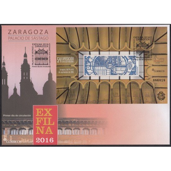 España Spain 5076 2016 Exposición Filatélica Nacional exfilna 2016 Sobre Primer Día España Spain 5076 2016 Exposición Filatélica Nacional exfilna 2016 Sobre Primer Día