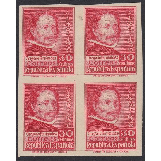 España Spain 726 1937 BL.4 Gregorio Fernández Sin dentar MNH España Spain 726 1937 BL.4 Gregorio Fernández Sin dentar MNH
