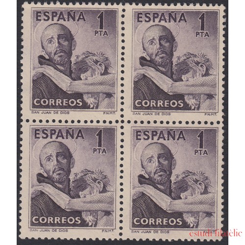 España Spain 1070 1950 BL.4 San Juan de Dios Religión MNH