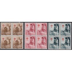 España Spain 1121/23 1953 Pro Tuberculosos MNH España Spain 1121/23 1953 Pro Tuberculosos MNH