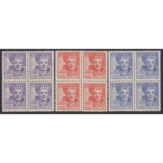 España Spain 954/56 1942 BL.4 San Juan de la Cruz MNH España Spain 954/56 1942 BL.4 San Juan de la Cruz MNH