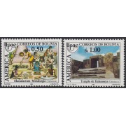 Upaep Bolivia 735/36 1989 Metalúrgica Templo MNH