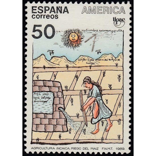 Upaep España 3035 1989 Irrigación del maíz MNH Upaep España 3035 1989 Irrigación del maíz MNH