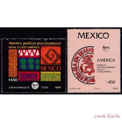 Upaep Mexico 1301/02 1989 Grabado Acuarela MNH