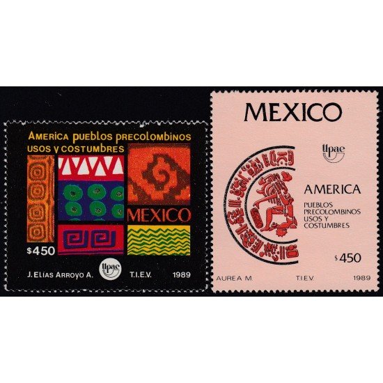 Upaep Mexico 1301/02 1989 Grabado Acuarela MNH