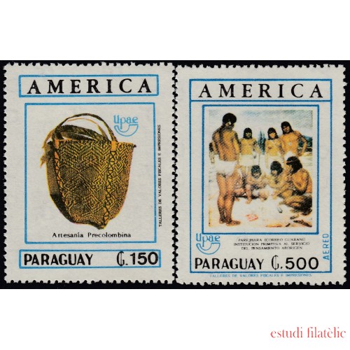 Upaep Paraguay 1172 - 1205 1989 artesanía precolombina Guaraní MNH