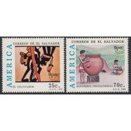 Upaep El Salvador 1059/60 1989 Alfarería precolombina MNH
