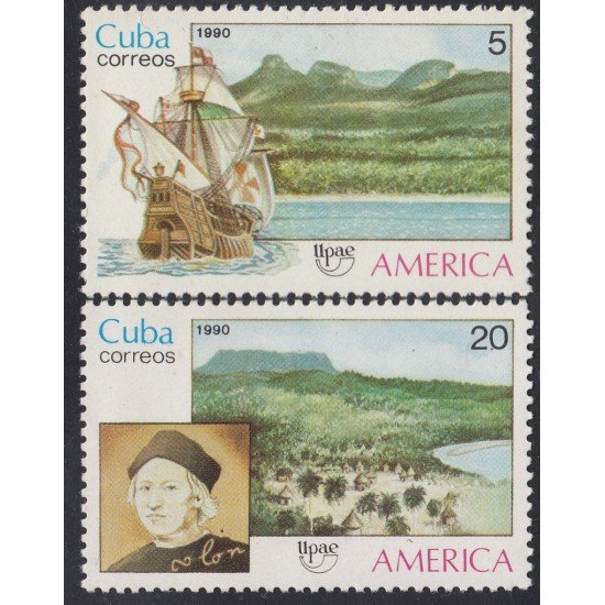 Upaep Cuba 3056/57 1990 Cristobal Colón MNH Upaep Cuba 3056/57 1990 Cristobal Colón MNH