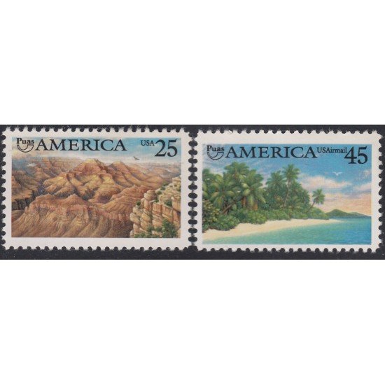 Upaep Estados Unidos 1923 120 1990 Gran Cañón Playa del Caribe MNH Upaep Estados Unidos 1923 120 1990 Gran Cañón Playa del Caribe MNH