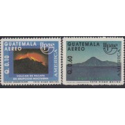 Upaep Guatemala 838 A y B 1990 Volcán Pacaya Lago de Atitlan MNH