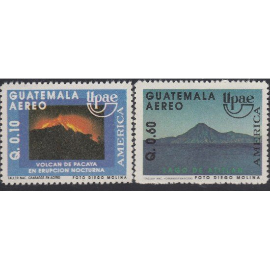 Upaep Guatemala 838 A y B 1990 Volcán Pacaya Lago de Atitlan MNH Upaep Guatemala 838 A y B 1990 Volcán Pacaya Lago de Atitlan MNH