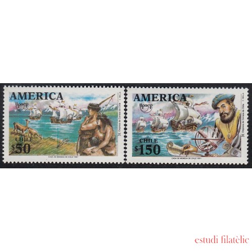 Upaep Chile 1074/75 1991 Magallanes Indios MNH