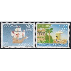 Upaep Colombia 838/39 1991 Colón carabela Sta María MNH