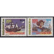 Upaep Ecuador 1231/32 1991 Colón carabelas Sta María Niña Pinta MNH