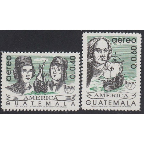 Upaep Guatemala 839/40 1991 Colón Pinzón carabela Sta María MNH Upaep Guatemala 839/40 1991 Colón Pinzón carabela Sta María MNH