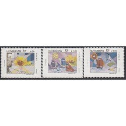 Upaep Honduras 776/78 1991 Tierra navío pájaros MNH