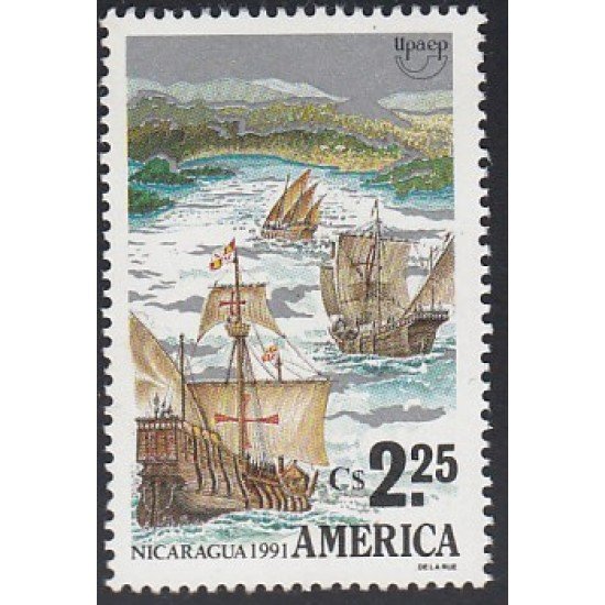 Upaep Nicaragua 1646 1991 Hojas completas Carabelas Sta María Niña Pinta MNH Upaep Nicaragua 1646 1991 Hojas completas Carabelas Sta María Niña Pinta MNH