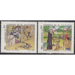 Upaep El Salvador 1121/22 1991 Acaxual Misa en Cuzcatlan MNH