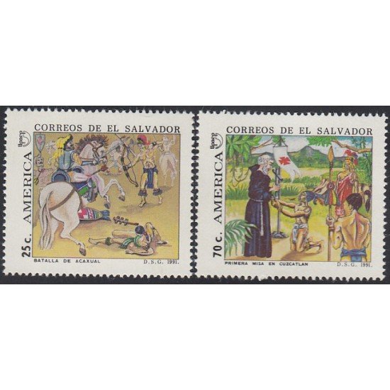 Upaep El Salvador 1121/22 1991 Acaxual Misa en Cuzcatlan MNH Upaep El Salvador 1121/22 1991 Acaxual Misa en Cuzcatlan MNH