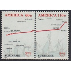 Upaep Suriname 1229/30 1991 Ruta de Cristóbal Colón MNH