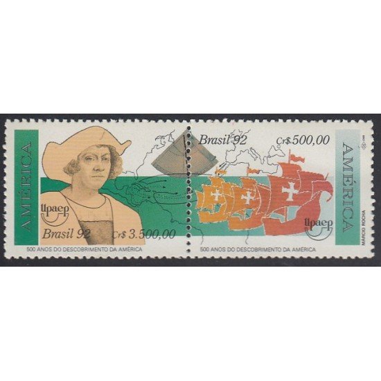 Upaep Brasil 2062/63 1992 Colón Columbus Carabelas mapa de Europa MNH Upaep Brasil 2062/63 1992 Colón Columbus Carabelas mapa de Europa MNH