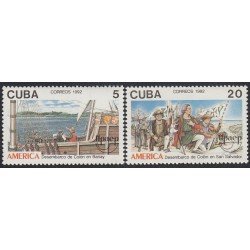 Upaep Cuba 3203/04 1992 Desembarco de Colon Columbus Bariay y San Salvador MNH Upaep Cuba 3203/04 1992 Desembarco de Colon Columbus Bariay y San Salvador MNH