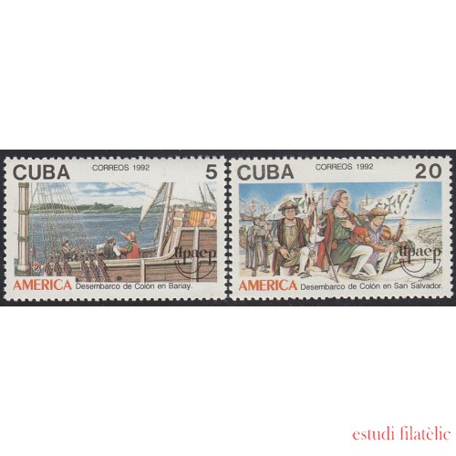 Upaep Cuba 3203/04 1992 Desembarco de Colon Columbus  Bariay y San Salvador MNH