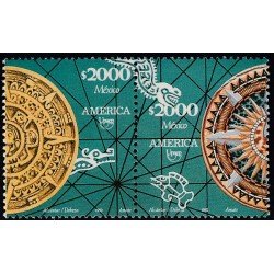 Upaep México 2318/19 1992 Calendario Azteca Rosa de los Vientos MNH Upaep México 2318/19 1992 Calendario Azteca Rosa de los Vientos MNH