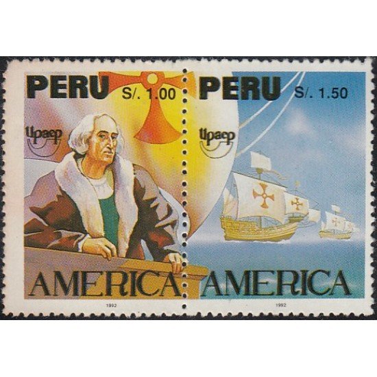 Upaep Perú s/n 1992 Colon Columbus carabelas Niña Pinta y Sta María MNH Upaep Perú s/n 1992 Colon Columbus carabelas Niña Pinta y Sta María MNH