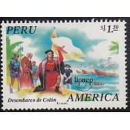 Upaep Perú 1052 1992 Cristóbal Colón Columbus MNH