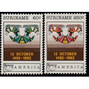 Upaep Suriname 1268/69 1992 Cerámica aborigen MNH