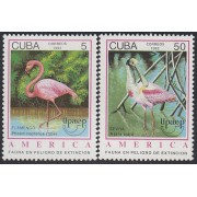 Upaep Cuba 3323/24 1993 Phoenicopterus Ajaia pájaros bird fauna MNH