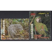 Upaep Ecuador 1284/85 1993 Dinomys Ara pajáros bird fauna MNH