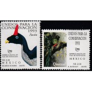 Upaep México 1496/97 1993 Pharomachrus Oreophasis pájaros bird fauna MNH